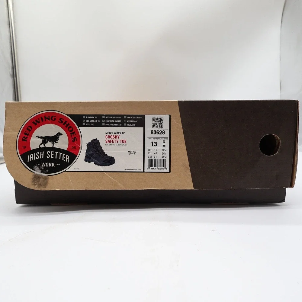 Irish Setter Boots Mens 13 D Crosby Leather Waterproof Safety Toe 83628 NIB